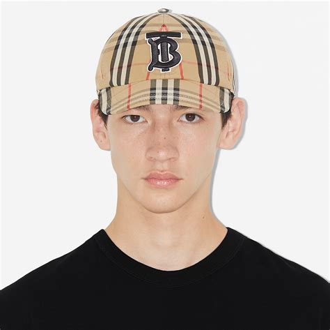 burberry check cotton baseball cap